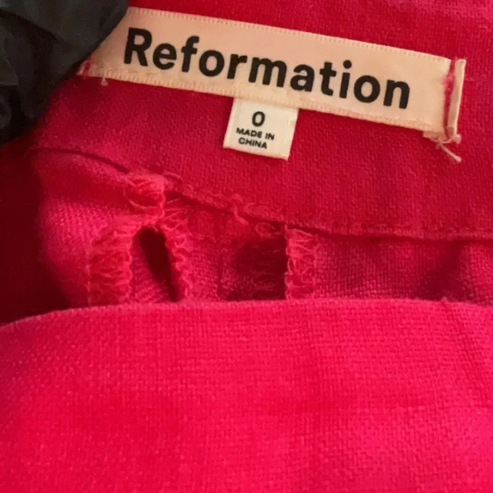 REFORMATION Vesta Linen Pant 100% Linen Pink Wide Leg Pants Size 0